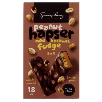 Spangsberg Peanut Hapser bar m/karamel fudge 18 stk. 504 g.