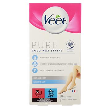 Veet Pure Cold Wax Strips Sensitive Ben & Krop 22 stk.