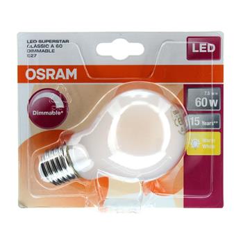 OSRAM LED SUPERSTAR CL A  GL FR 60 dim  7,5W/827 E27