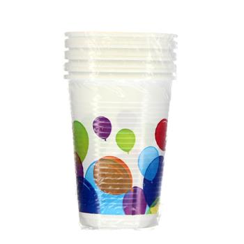 Flying Balloons 200ml Plastic cups in packets of 8 pieces