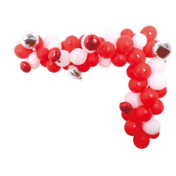 Ballonbue - 70 balloner, Rød/Hvid.