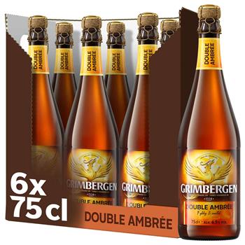 Grimbergen Double Ambrée Belgisk Ale - 6,5% øl, 6x75cl flaske