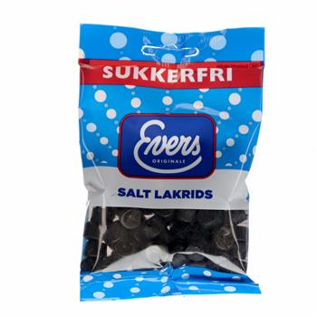 Evers Sukkerfri Salt Lakrids 80 g.