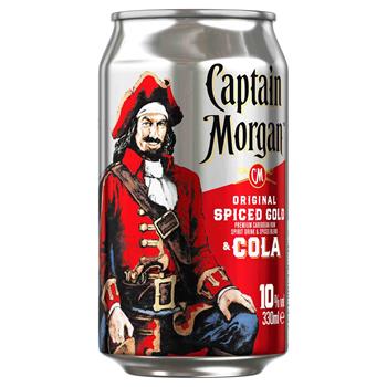 Captain Morgan & Cola 10% 0,33 l. + pant