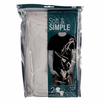 Soft & Simple Herre T-shirt 2-pak, Hvid Str. M