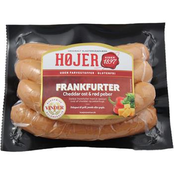 Højer Frankfurter Cheddarost /Rød peberfrugt 600g