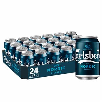 Carlsberg Nordic Pilsner - 0,0% Alkoholfri øl, 24x33cl dåse