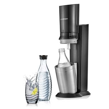 SodaStream Crystal 2.0 Plus Titanium/sølv - incl. 2 stk glas