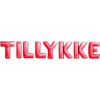 FOLIE "TILLYKKE" RØD 35CM