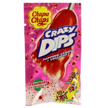 Chupa Chups Crazy Dips med jordbærsmag 14 g.