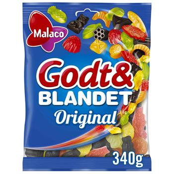 Malaco Godt & Blandet Original 340 g.