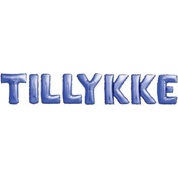 FOLIEBALLON TILLYKKE BLÅ 35CM