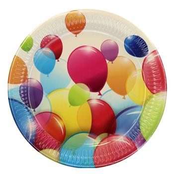 Flying Balloons 23cm Paper plates in packets of 8 pieces