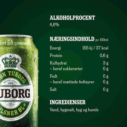 Ikke nok problem etage Grøn Tuborg - pilsner 4,6% øl, 24x33cl. dåse - Grænsehandel til billige  priser