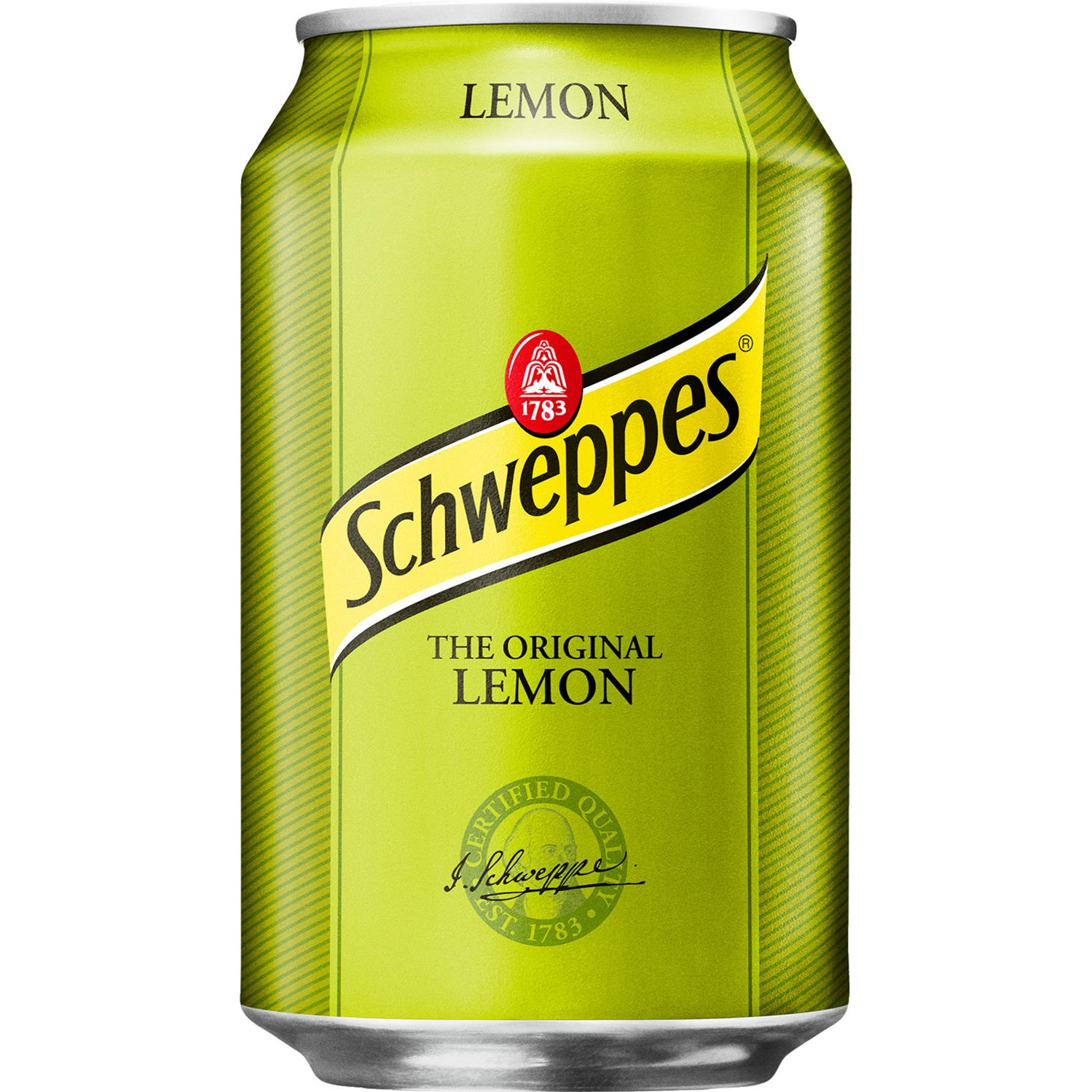 Gå forud lommelygter Sprout Schweppes Lemon - sodavand, 24x33cl dåse - Grænsehandel til billige priser