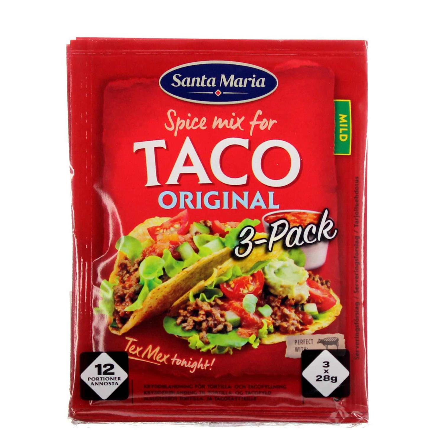 kontakt Månenytår Bakterie Santa Maria Tex Mex Taco spice mix 3-pak - Grænsehandel til billige priser